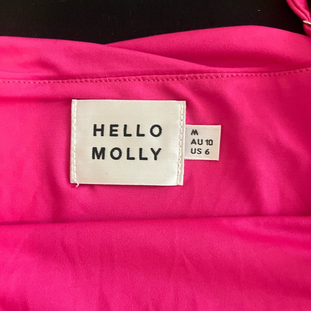 Hello Molly Fuchsia One Shoulder Dress - Picture 3 of 3